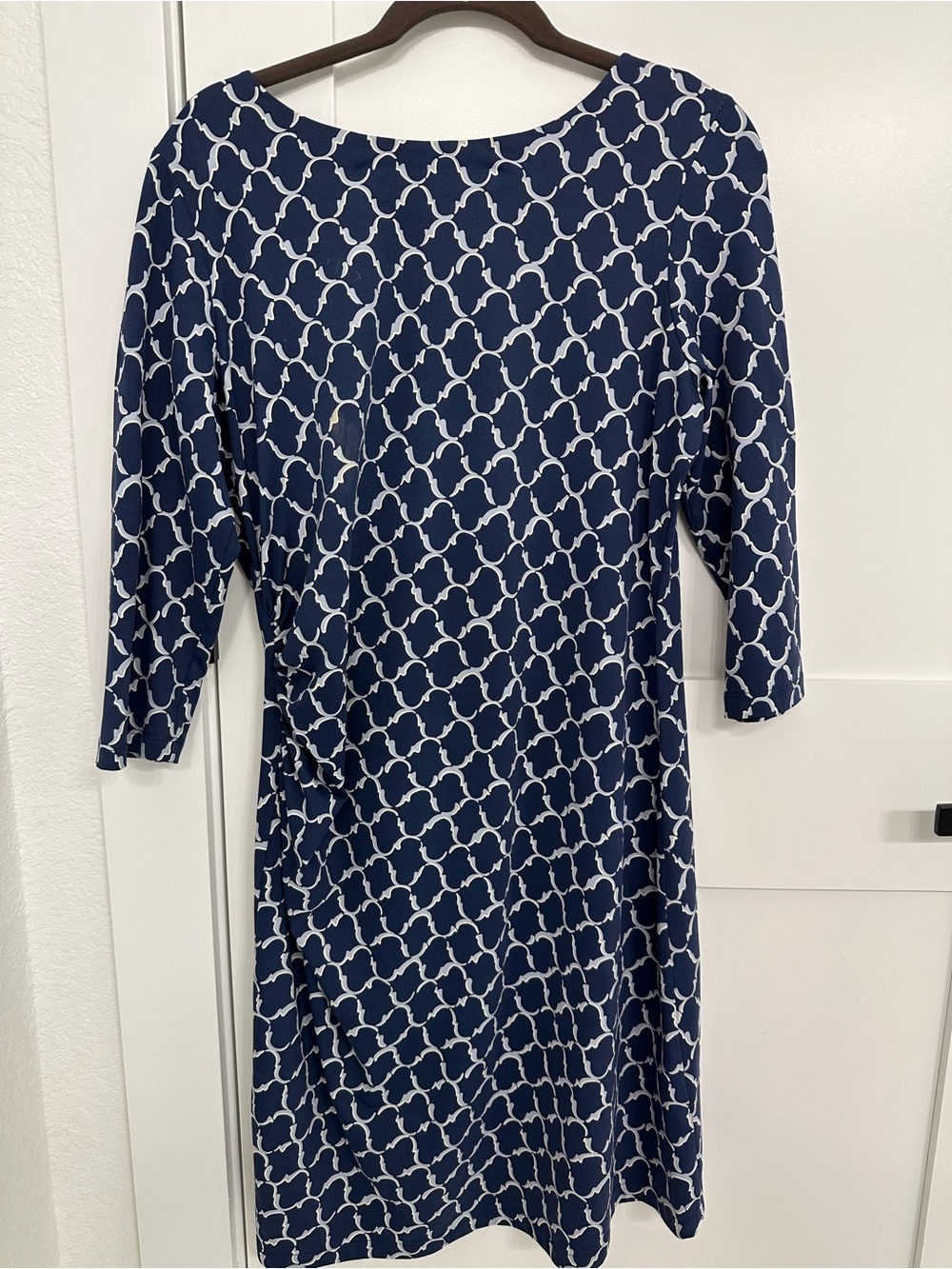 J. McLaughlin Navy White Geometric Sheath Dress